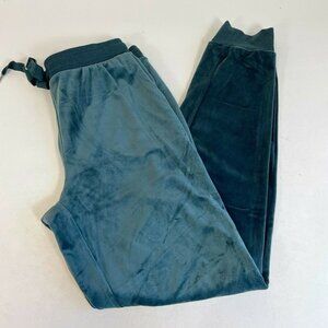 Alfani Womens Velvet Sleep Jogger Pants Tapered Blue S Mid Rise Drawstring NWT